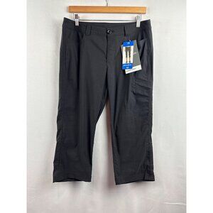 Eddie Bauer Womens Rainier Capris Size 10 Black Stretch Outdoor Pants